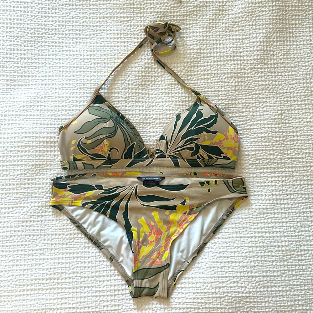 Vince Camuto tropical leaf bikini